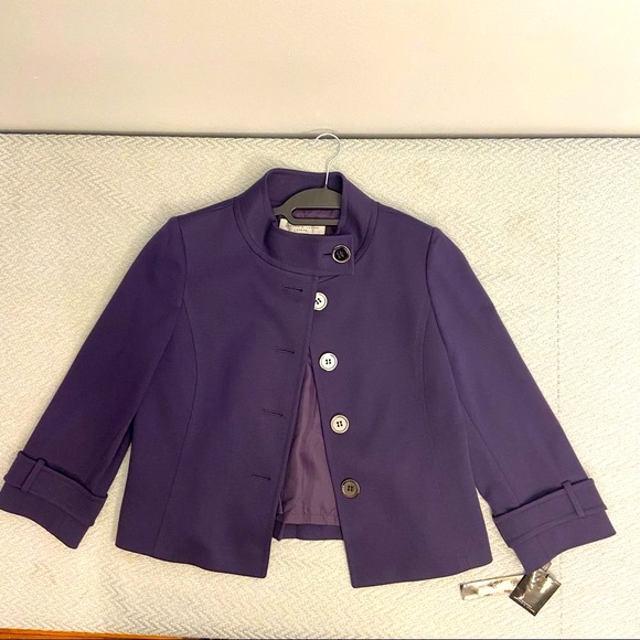 Tahari Arthur S Levine Blazer Purple/Grape Size 8 Petite - Picture 1 of 10